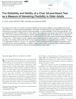 The Reliability and Validity of a Chair Sit-and