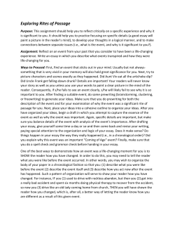 Exploring Rites of Passage