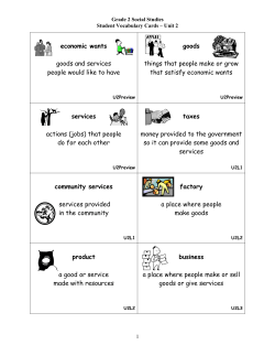 economic wants goods and services people would like to have