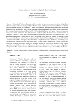 External Influence on Valuation - Open Journal Systems