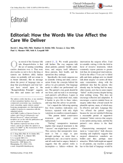 How the Words We Use Affect the Care We Deliver