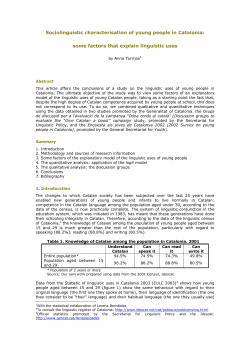 Sociolinguistic characterisation of young people in