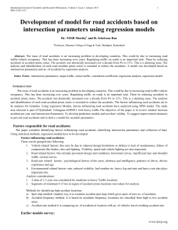 Development of model for road accidents based