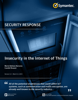 Insecurity in the Internet of Things