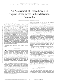 An Assessment of Ozone Levels in Typical Urban Areas in the