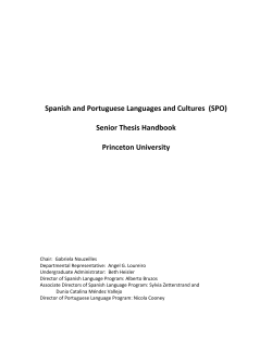 Senior Thesis Handbook - Spanish and Portuguese