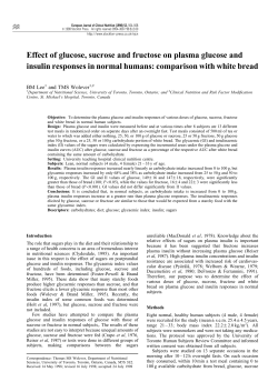 Effect of glucose, sucrose and fructose on plasma glucose