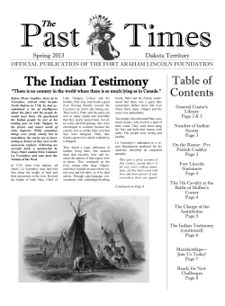 The Indian Testimony - Fort Abraham Lincoln Foundation