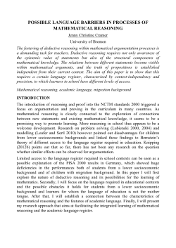 possible language barriers in processes of mathematical reasoning
