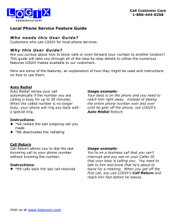 Local Phone Service Feature Guide