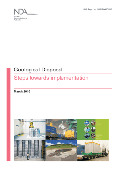 Geological Disposal Steps towards implementation - RWM