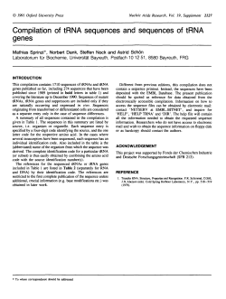Compilation of tRNA sequences and sequences