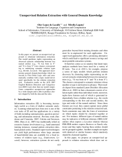 Unsupervised Relation Extraction with General Domain Knowledge