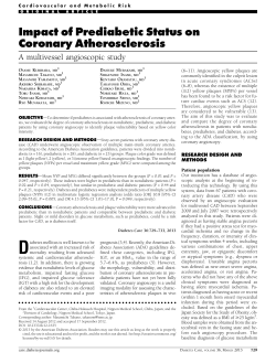 Impact of Prediabetic Status on Coronary