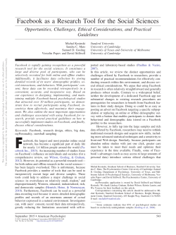 Facebook as a Research Tool for the Social Sciences