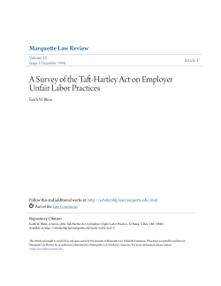 A Survey of the Taft-Hartley Act on Employer Unfair Labor Practices