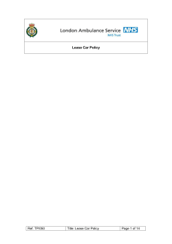 Lease Car Policy - London Ambulance Service