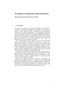 The Influence of Speech Rate on Rhythm Patterns Maartje