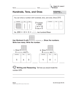 Hundreds, Tens, and Ones
