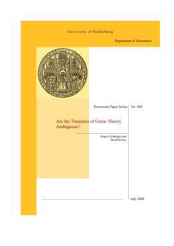Are the Treasures of Game Theory Ambiguous?