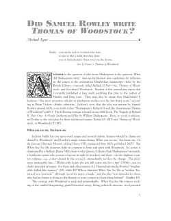 DID SAMUEL ROWLEY WRITE ITHOMAS OF WOODSTOCK?