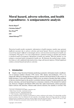 Moral hazard, adverse selection, and health
