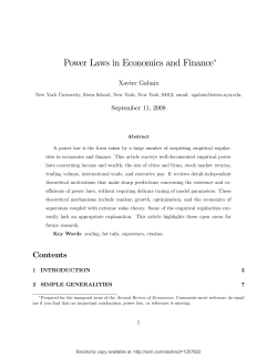 Power Laws in Economics and Finance&lowast;
