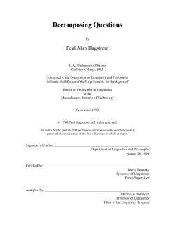 Decomposing Questions