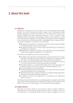 Environmental Health in Emergencies and Disasters