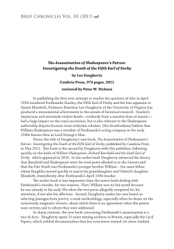 Investigating the Death of the Fifth Earl of Derby