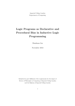 Logic Programs as Declarative and Procedural Bias in Inductive