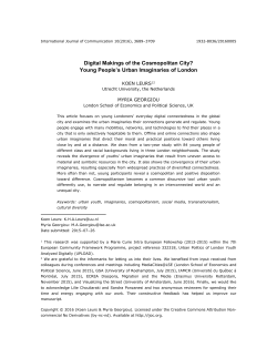 Digital Makings of the Cosmopolitan City? Young People`s Urban