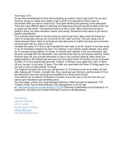 The Power of 10 Do you feel overwhelmed at times with everything