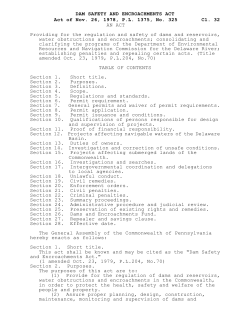 DAM SAFETY AND ENCROACHMENTS ACT Cl. 32 Act of Nov. 26