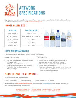 Artwork Specs - Sedona Bottling Company