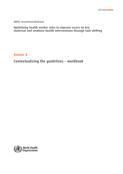 Annex 8 Contextualizing the guidelines &ndash; workbook