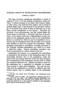 Habeas Corpus in Extradition Proceedings