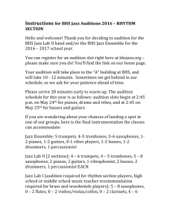 Instructions for BHS Jazz Auditions 2016 &ndash; RHYTHM SECTION