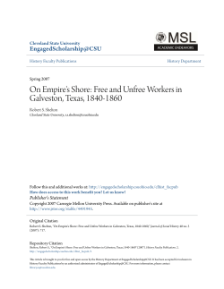 On Empire`s Shore: Free and Unfree Workers in Galveston, Texas
