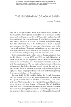 THE BIOGRAPHY OF ADAM SMITH - Princeton University Press