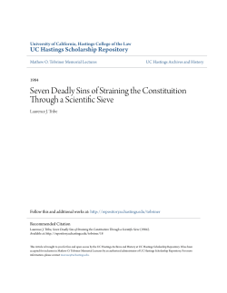 Seven Deadly Sins of Straining the Constituition Through a Scientific