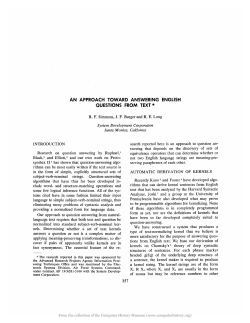 An Approach Toward Answering English Questions from Text