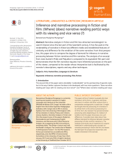 Inference and narrative processing in fiction and film: (Where) (does