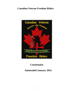 CVFR Constitution - Canadian Veteran Freedom Riders