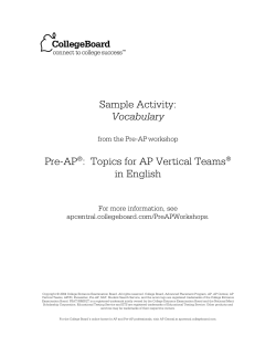 Sample Activity: Vocabulary