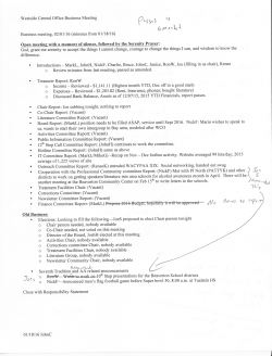 Business Meeting Minutes - Westside Central Office