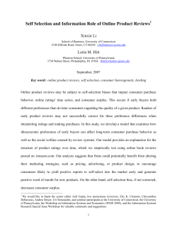 Self Selection and Information Role of Online Product Reviews