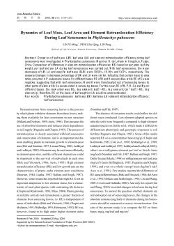 Dynamics of Leaf Mass, Leaf Area and Element Retranslocation
