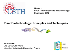 Plant Biotechnology: Principles and Techniques