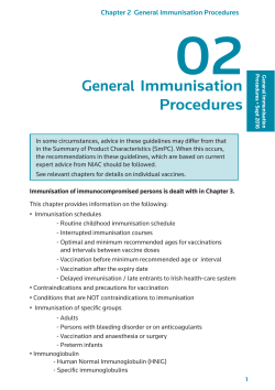 General Immunisation Procedures